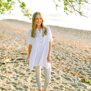 Jackson Rowe White Cotton Tunic Size Medium